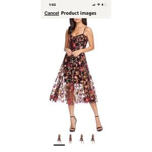 Dress The Population Women’s Uma Dress Size M Sleeveless Midi Cocktail Party